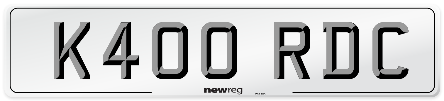 K400 RDC Number Plate from New Reg